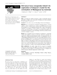 Did Lemurs Have Sweepstake Tickets? an Exploration of Simpson's Model for the Colonization of Madagascar by Mammals