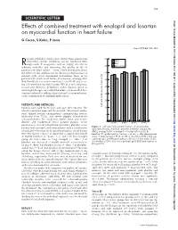 Effects of Combined Treatment with Enalapril and Losartan on Myocardial Function in Heart Failure G Cocco, S Kohn, P Jerie