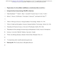Expression of Extracellular Multiheme Cytochromes Discovered in A