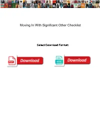 Moving in with Significant Other Checklist