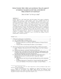 What Does the Chicago School Teach About Internet Search and the Antitrust Treatment of Google?