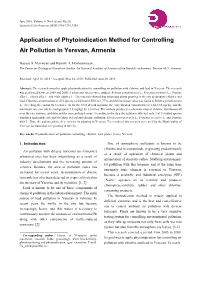 Application of Phytoindication Method for Controlling Air Pollution in Yerevan, Armenia