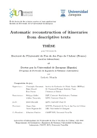 Automatic Reconstruction of Itineraries from Descriptive Texts
