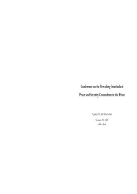 Conference on the Prevailing Interlocked Peace and Security Conundrum in the Horn