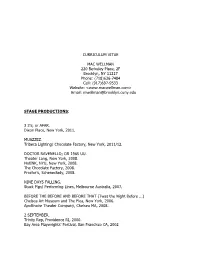 CURRICULUM VITAE MAC WELLMAN 220 Berkeley Place, 2F