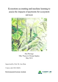 Ecosystem Accounting and Machine Learning to Assess the Impacts of Payments for Ecosystem Services