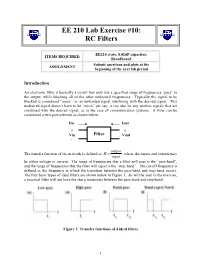 EE 210 Lab Exercise #10: RC Filters