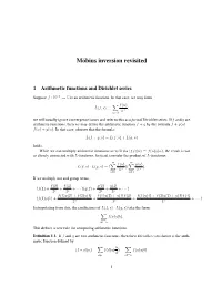 Mobius Inversion and Dirichlet Convolution