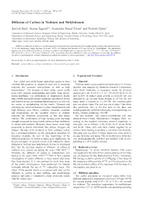Diffusion of Carbon in Niobium and Molybdenum