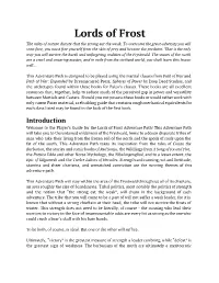 Lords of Frost the Rules of Nature Dictate That the Strong Eat the Weak