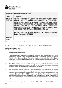 163996 - Change of Use to High Quality Public Open Report: Space and a Landmark Public Art Feature