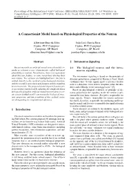 A Connectionist Model Based on Physiological Properties of the Neuron