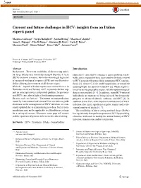 Current and Future Challenges in HCV: Insights from an Italian Experts Panel