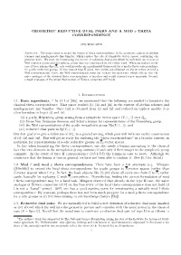 GEOMETRIC REDUCTIVE DUAL PAIRS and a MOD P THETA CORRESPONDENCE