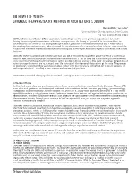 Grounded Theory Research Methods in Architecture & Design
