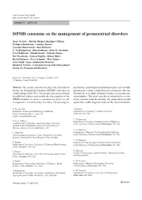 ISPMD Consensus on the Management of Premenstrual Disorders