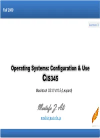 Operating Systems: Configuration &
