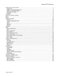 Spring 2010 Curriculum