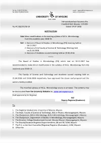 UNIVERSITY of MYSORE Estd