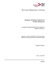 Analysis of Design Support for Kinetic Structures