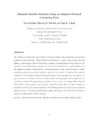 Bayesian Variable Selection Using an Adaptive Powered Correlation Prior