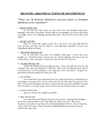 BRONCHO ABDOMINAL EXERCISE DESCRIPTIONS *There Are 38