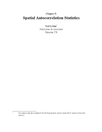 Chapter 5: Spatial Autocorrelation Statistics