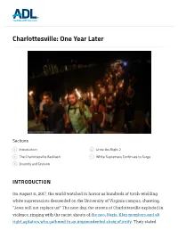 Charlottesville: One Year Later