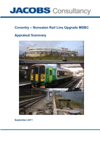Coventry – Nuneaton Rail Line Upgrade MSBC Appraisal Summary