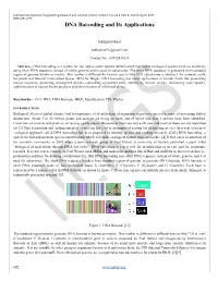 DNA Barcoding and Its Applications