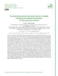 Incorporating Natural and Human Factors in Habitat Modelling and Spatial Prioritisation for the Lynx Lynx Martinoi