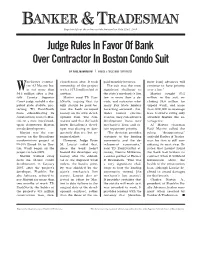 Judge Rules in Favor of Bank Over Contractor in Boston Condo Suit