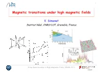 Magnetic Transitions Under High Magnetic Fields