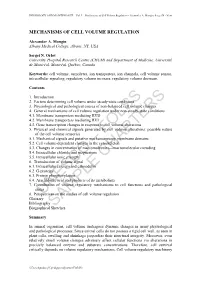 Mechanisms of Cell Volume Regulation - Alexander A