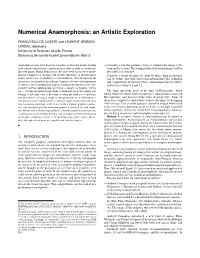 Numerical Anamorphosis: an Artistic Exploration
