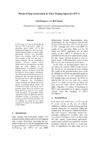 Patent Claim Generation by Fine-Tuning Openai GPT-2