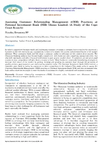 Practices at National Investment Bank (NIB) Ghana Limited: (A Study of the Cape Coast Branch)