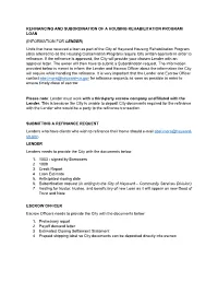 Refinancing and Subordination of a Housing