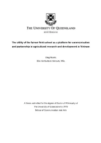 The Utility of the Farmer Field School As a Platform for Communication and Partnership in Agricultural Research and Development in Vietnam