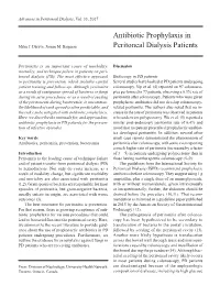 Antibiotic Prophylaxis in Peritoneal Dialysis Patients