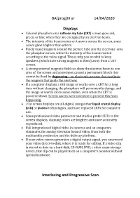 BA(Prog)III Yr 14/04/2020 Displays Interlacing and Progressive Scan