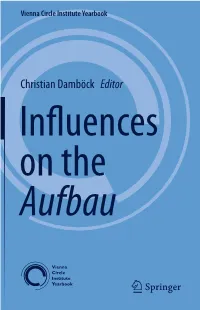 Christian Damböck Editor In Uences on the Aufbau Vienna Circle Institute Yearbook