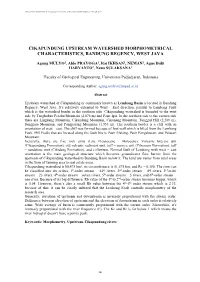 Cikapundung Upstream Watershed Morphometrical Characteristics, Bandung Regency, West Java