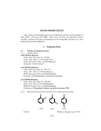 DICHLOROBENZENES 1. Exposure Data