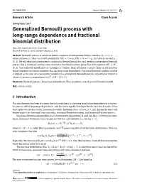 Generalized Bernoulli Process with Long-Range Dependence And