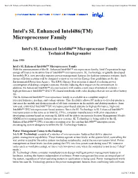 Intel's SL Enhanced Intel486(TM) Microprocessor Family