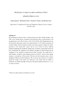 Mechanism of Robust Circadian Oscillation of Kaic Phosphorylation