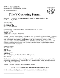 Title V Operating Permit