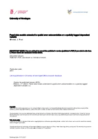 University of Groningen Panel Data Models Extended to Spatial Error