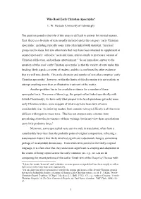 Who Read Christian Apocrypha–SBL Format